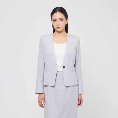 ＜EPOCA (Women)＞スラブストレッチ　ノーカラージャケット