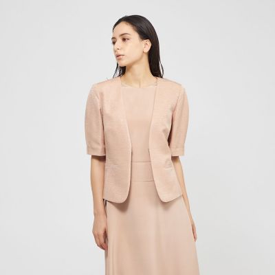 ＜EPOCA (Women)＞【ＥＰＯＣＡ　ＤＩ　ＢＡＳＥ】　シルクツムギジャカード　ノーカラージャケット　《ＷＥＢ＆一部店舗限定》