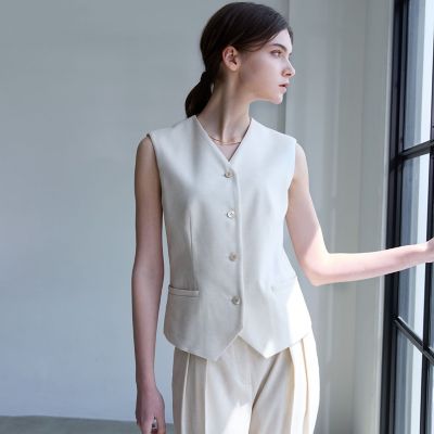 ＜EPOCA (Women)＞リネンブレンド　ジレトップス