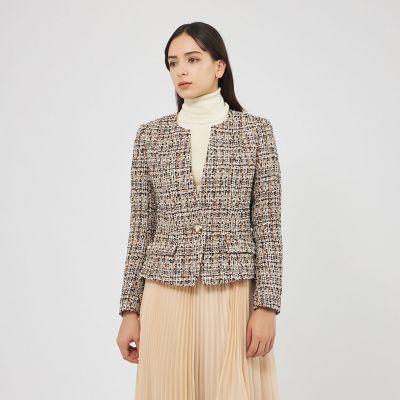 ＜EPOCA (Women)＞ファンシーツィード　ノーカラージャケット