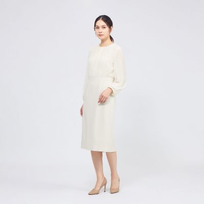 新品未使用　エポカ　コンパクトダブルクロス シフォンコンビドレス　38（S） コンパクトダブルクロス シフォンコンビドレス(ワンピース)｜EPOCA