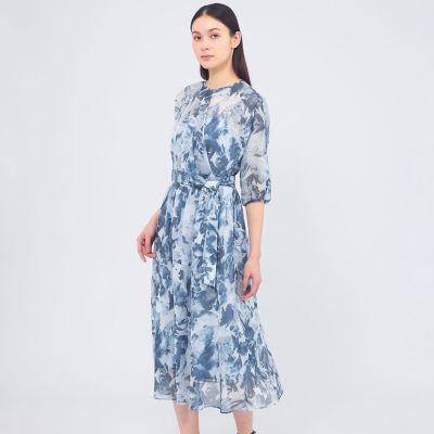 ＜EPOCA (Women)＞フィオーレローンプリント　カシュクールワンピース