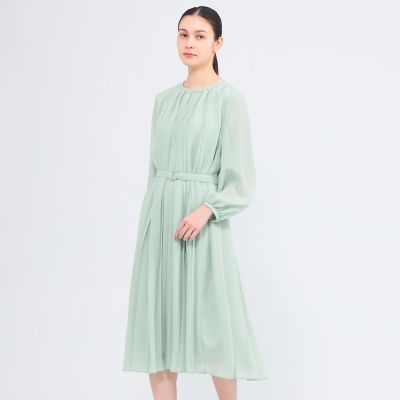 ＜EPOCA (Women)＞エアリーシフォン　プリーツドレス