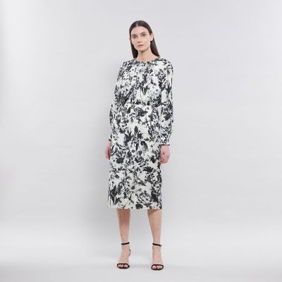【美品】EPOCA THE SHOP フラワープリントドレス　総柄　花柄　ロング シャドウフラワープリント Iラインドレス | EPOCA (Women)/エポカ