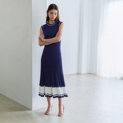 ＜EPOCA (Women)＞コットンボーダー　ニットワンピース