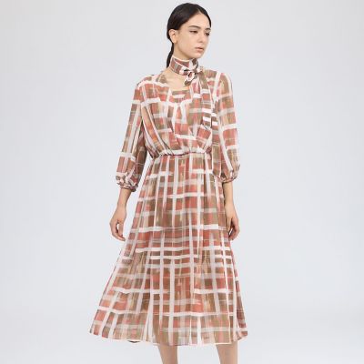 ＜EPOCA (Women)＞ジオメトリックプリント　カシュクールワンピース