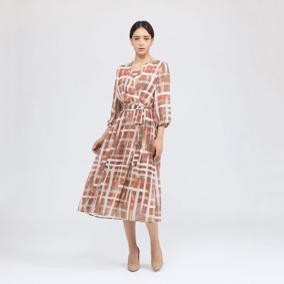 EPOKAジオメトリックプリント カシュクールワンピース TIMESALE ジオメトリックプリント カシュクールワンピース | EPOCA (Women