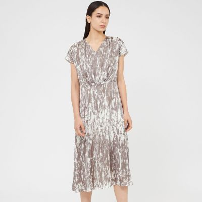 ＜EPOCA (Women)＞アブストラクトプリント　Ｖネックドレス