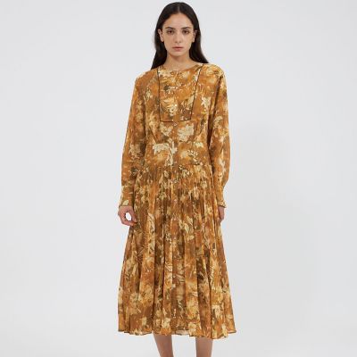 ＜EPOCA (Women)＞レイヤーフィオーレプリント　プリーツドレス