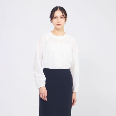 ＜EPOCA (Women)＞ドライオーガンジー　タックブラウス