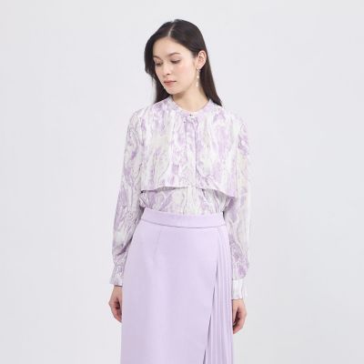 ＜EPOCA (Women)＞マーブルプリント　フライヨークブラウス