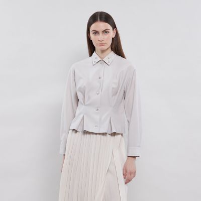 ＜EPOCA (Women)＞クリーンウールトロ　ビジューカラーブラウス