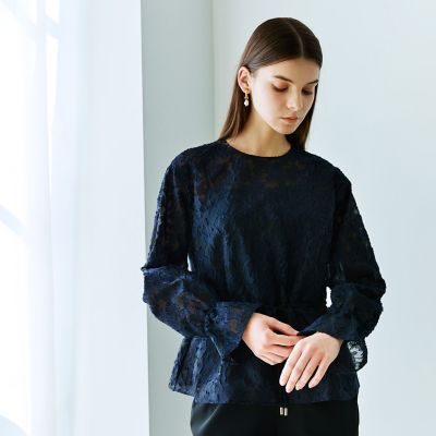 ＜EPOCA (Women)＞シアーフィオーレジャカード　ペプラムブラウス