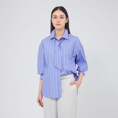＜EPOCA (Women)＞カラーコットンストライプシャツ