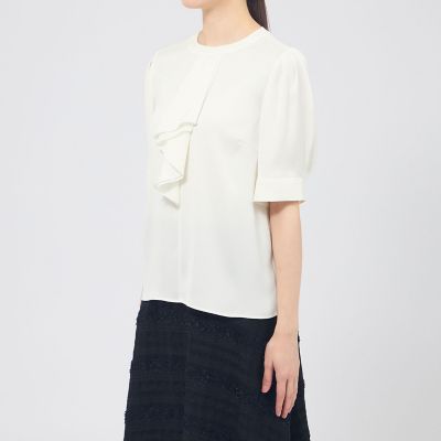 バックサテンジョーゼット ラッフルブラウス | EPOCA (Women)/エポカ