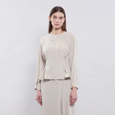 ＜EPOCA (Women)＞ソフトダブルクロス　タックデザインブラウス