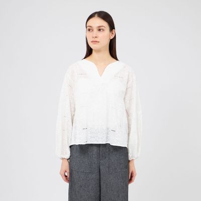 エンブロイダリーフェザーレースブラウス | LANVIN COLLECTION (Women