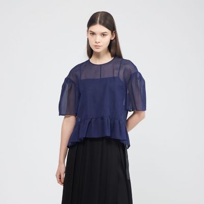 ＜EPOCA (Women)＞コットンボイルオーガンジー　シアーブラウス