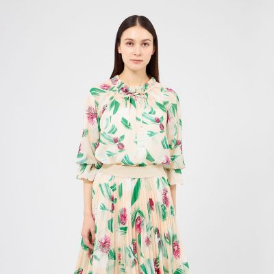 ＜EPOCA (Women)＞ペインティングベリス　フリルネックブラウス