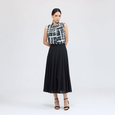 ジオメトリックプリント スタンドカラーブラウス | EPOCA (Women