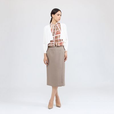 ジオメトリックプリント スタンドカラーブラウス | EPOCA (Women