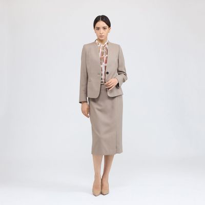 ジオメトリックプリント スタンドカラーブラウス | EPOCA (Women