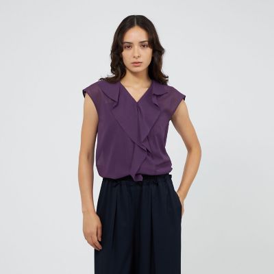 ＜EPOCA (Women)＞ウールボイル　フリルブラウス