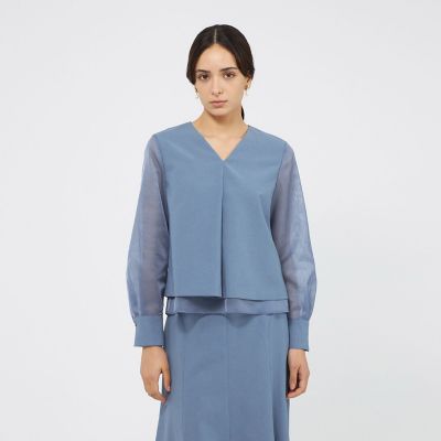 ＜EPOCA (Women)＞ハイツイストクレープ　Ａラインブラウス