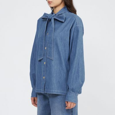 ライトデニム ボウタイブラウス | EPOCA (Women)/エポカ | 三越伊勢丹