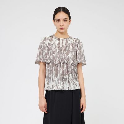 ＜EPOCA (Women)＞アブストラクトプリント　フレアスリーブブラウス
