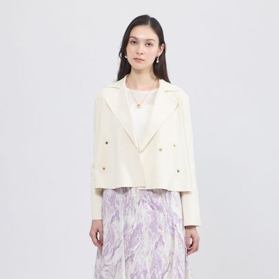 ＜EPOCA (Women)＞【Ｌａ　ｍａｇｌｉａ】　プリーツコンビ　ニットジャケット