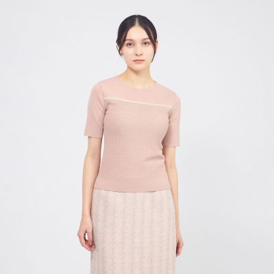 ＜EPOCA (Women)＞トリミングニット　プルオーバー