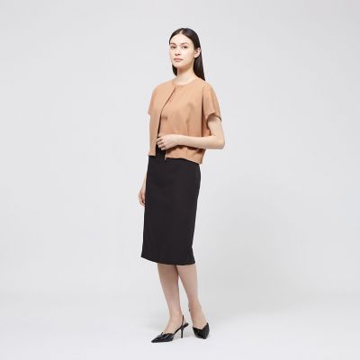 EPOCA - 美品　エポカ♡レーヨンナイロンストレッチニットカーディガン　ブラウン　40 レーヨンストレッチ ジップアップニットカーディガン | EPOCA (Women