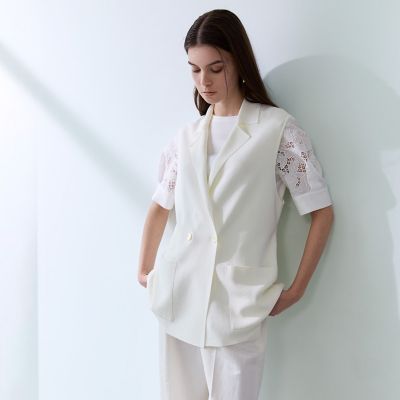 ＜EPOCA (Women)＞ツイルライクニットジレ