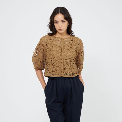 ＜EPOCA (Women)＞フラワーエンブロイダリー　ニットカーディガン