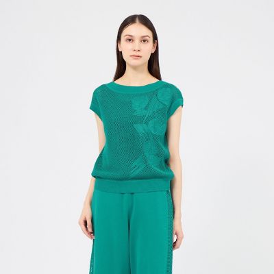 ＜EPOCA (Women)＞【Ｌａ　ｍａｇｌｉａ　ｅｓｔａｔｅ】　メッシュエンブロイダリー　ニットプルオーバー