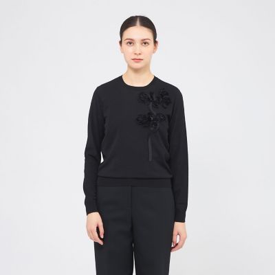 フラワーモチーフニット クルーネックプルオーバー | EPOCA (Women