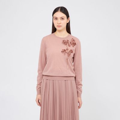 フラワーモチーフニット クルーネックプルオーバー | EPOCA (Women
