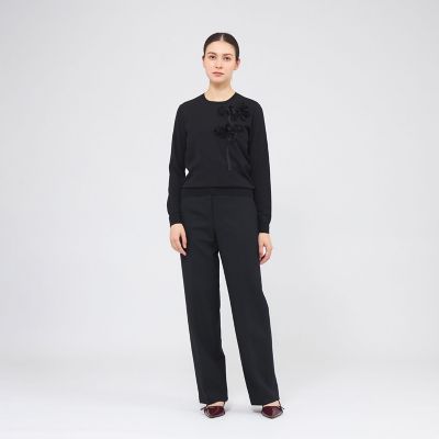 フラワーモチーフニット クルーネックプルオーバー | EPOCA (Women