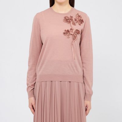 フラワーモチーフニット クルーネックプルオーバー | EPOCA (Women