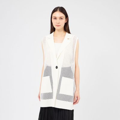 La maglia estate】 メッシュニットロングジレ | EPOCA