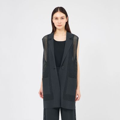 ＜EPOCA (Women)＞【Ｌａ　ｍａｇｌｉａ　ｅｓｔａｔｅ】　メッシュニットロングジレ