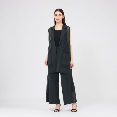 La maglia estate】 メッシュニットロングジレ | EPOCA