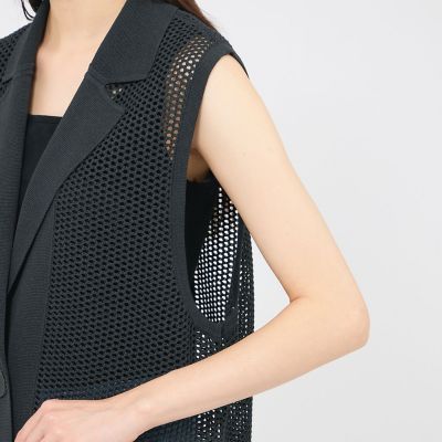 La maglia estate】 メッシュニットロングジレ | EPOCA