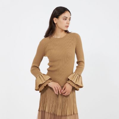 ＜EPOCA (Women)＞タフタスリーブニット　プルオーバー