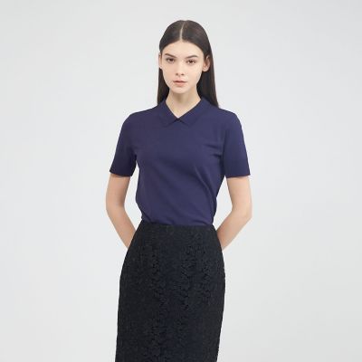 ＜EPOCA (Women)＞ドライストレッチ　ポロカラーニット