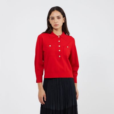 ＜EPOCA (Women)＞アセテートナイロン　ニットポロ