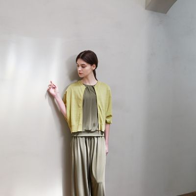 リネンナイロン ドルマンスリーブニットブルゾン | EPOCA (Women