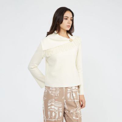 ＜EPOCA (Women)＞【Ｌａ　ｍａｇｌｉａ　ｄｕｅ】　フリンジニットプルオーバー