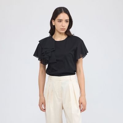 エポカ　　tシャツ シアーラッフルジャージー デザインカットソー レディース シアーラッフルジャージー デザインカットソー | EPOCA (Women)/エポカ